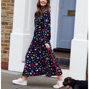 COAST BLACK MULTI FLORAL HI LOW MIDI MAXI FULL WRAP DRESS (Short sleeve)